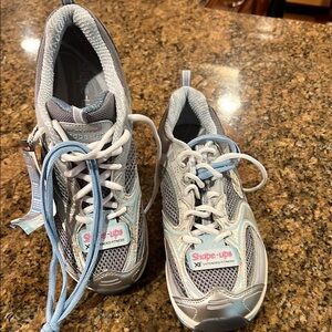 Skechers Silver and Blue Athletic Shoes with Supportive Sole